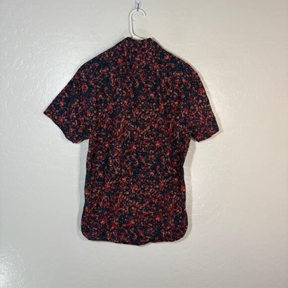 Bonobos Shirt Mens Medium Long Blue Red Floral Short Sleeve Button Up Stretch - Picture 5 of 7